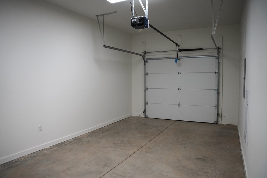 Apartment with attached single car garage at West Row Lofts and Townhomes in Birmingham, AL